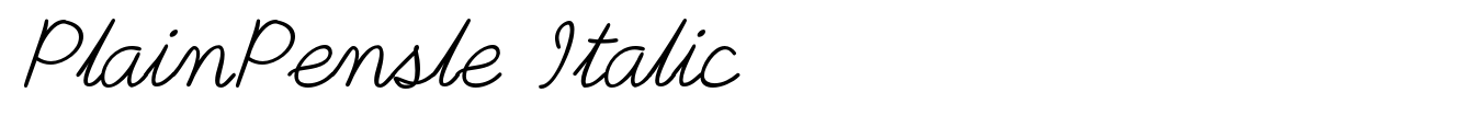 PlainPensle Italic